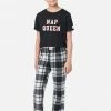 KOMAR Graphic & Plaid Pajama Set