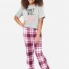 KOMAR Plus Sizes Graphic & Plaid Pajama Set 1 KOMAR Plus Sizes Graphic & Plaid Pajama Set