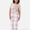 KOMAR Graphic & Plaid Pajama Set Plus Sizes