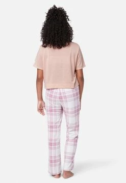 KOMAR Graphic & Plaid Pajama Set Plus Sizes