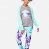Komar Plus Sizes Graphic Raglan & Patterned Pajama Set 1 Komar Plus Sizes Graphic Raglan & Patterned Pajama Set