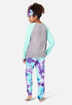 Komar Plus Sizes Graphic Raglan & Patterned Pajama Set