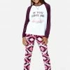 Komar Graphic Raglan & Patterned Pajama Set