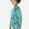 KOMAR Patterned Fleece Shorts Pajama Set Plus Sizes