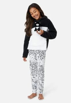 KOMAR Plus Sizes Faux Sherpa Kitten Pajama Set