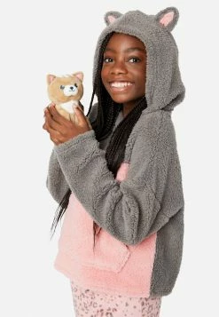 KOMAR Plus Sizes Faux Sherpa Kitten Pajama Set