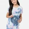 KOMAR Plus Sizes Tie-Dye Shorts Pajama Set