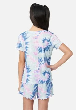 KOMAR Plus Sizes Tie-Dye Shorts Pajama Set