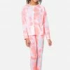 KOMAR Plus Sizes Patterned Henley Pajama Set