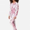 KOMAR Patterned Henley Pajama Set Plus Sizes