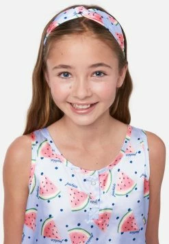 KOMAR Patterned Satin Shorts Pajama Set Plus Sizes