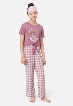 KOMAR Graphic & Patterned Pajama Set Plus Sizes