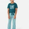 KOMAR Graphic & Patterned Pajama Set Plus Sizes