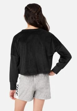 KOMAR Plus Sizes Color Block Fleece Shorts And Pants Pajama Set