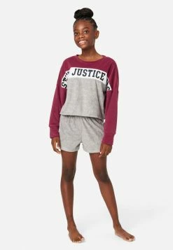 KOMAR Plus Sizes Color Block Fleece Shorts And Pants Pajama Set 13 KOMAR Plus Sizes Color Block Fleece Shorts And Pants Pajama Set