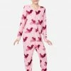 Komar Plus Sizes Patterned Button-Front Footless Pajamas