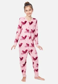 Komar Plus Sizes Patterned Button-Front Footless Pajamas