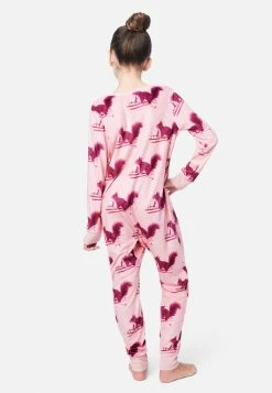 Komar Plus Sizes Patterned Button-Front Footless Pajamas