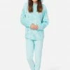 Komar Plush Patterned Hooded Pajama Set
