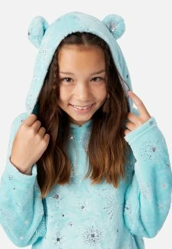Komar Plush Patterned Hooded Pajama Set