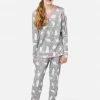 Komar Patterned Raglan Pajama Set Plus Sizes