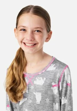 Komar Patterned Raglan Pajama Set Plus Sizes