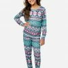 Komar Plus Sizes Patterned Henley Pajama Set 1 Komar Plus Sizes Patterned Henley Pajama Set