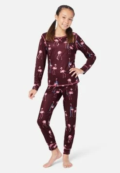 Komar Patterned Raglan Pajama Set Plus Sizes