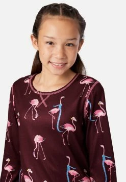 Komar Patterned Raglan Pajama Set Plus Sizes