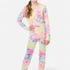 Komar Patterned Raglan Pajama Set Plus Sizes