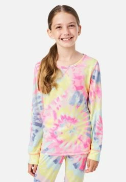 Komar Patterned Raglan Pajama Set Plus Sizes