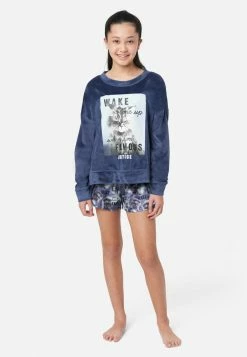 KOMAR Cozy Shorts Pajama Set Plus Sizes