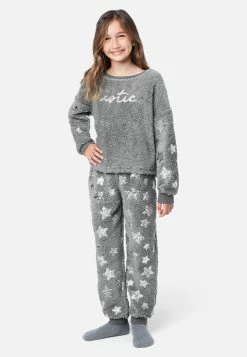 Komar Faux Sherpa Patterned Pajama Set Plus Sizes