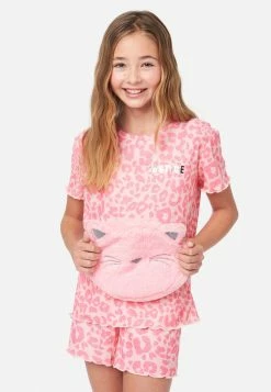 KOMAR Plus Sizes Patterned Shorts Pajama Set