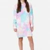 Komar Sleepwear Patterned Hooded Oversized Sleep Shirt