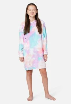 Komar Sleepwear Patterned Hooded Oversized Sleep Shirt