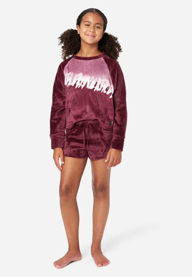 KOMAR Tie-Dye Fleece Shorts Pajama Set Plus Sizes 5 KOMAR Tie-Dye Fleece Shorts Pajama Set Plus Sizes