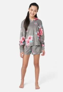 KOMAR Sweatshirt & Shorts Pajama Set Plus Sizes