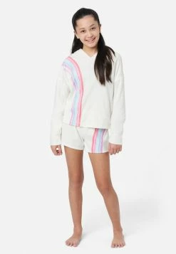 KOMAR Sweatshirt & Shorts Pajama Set Plus Sizes