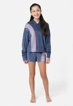 KOMAR Plus Sizes Sweatshirt & Shorts Pajama Set