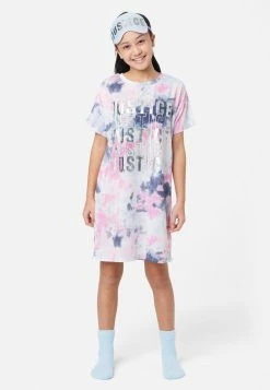 KOMAR Tie-Dye Sleep Shirt Set Plus Sizes