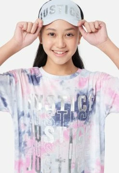 KOMAR Tie-Dye Sleep Shirt Set Plus Sizes