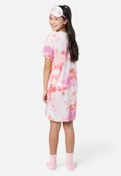 KOMAR Tie-Dye Sleep Shirt Set Plus Sizes