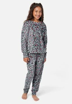 KOMAR Patterned Jogger Sleep Set Plus Sizes