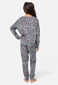KOMAR Patterned Jogger Sleep Set Plus Sizes