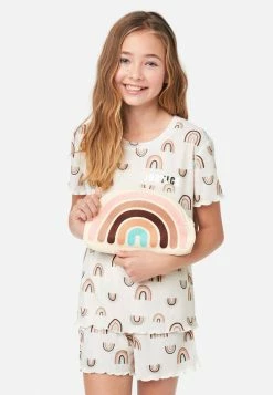 KOMAR Patterned Shorts Pajama Set Plus Sizes