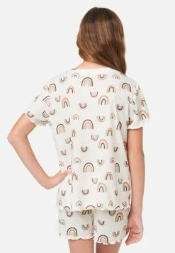 KOMAR Patterned Shorts Pajama Set Plus Sizes