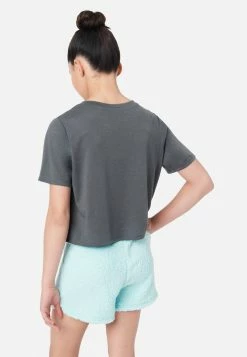 KOMAR Plus Sizes Graphic Faux Sherpa Shorts Pajama Set