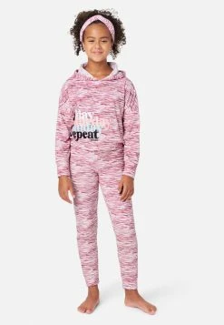 KOMAR Graphic Space-Dyed Hoodie Pajama Set