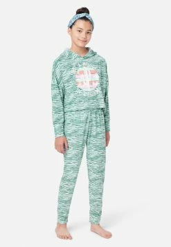 KOMAR Graphic Space-Dyed Hoodie Pajama Set